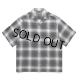 WACKO MARIA/OMBRE CHECK OPEN COLLAR SHIRT（GRAY）［オンブレチェックオープンカラーシャツ-25春夏］