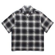 画像1: WACKO MARIA/OMBRE CHECK OPEN COLLAR SHIRT（GRAY）［オンブレチェックオープンカラーシャツ-25春夏］ (1)