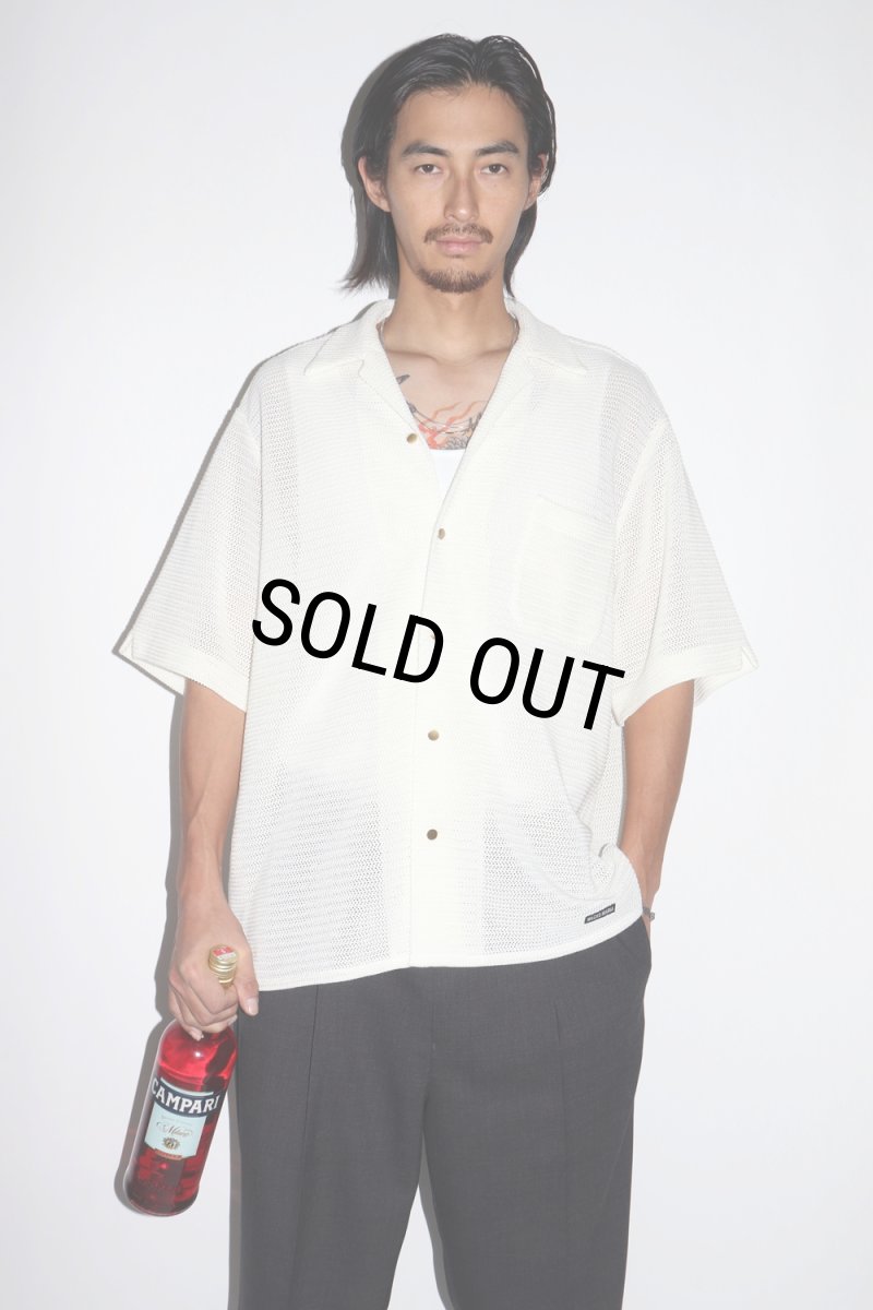 画像3: WACKO MARIA/SUMMER KNIT OPEN COLLAR SHIRT（WHITE）［サマーニットオープンカラーシャツ-25春夏］ (3)