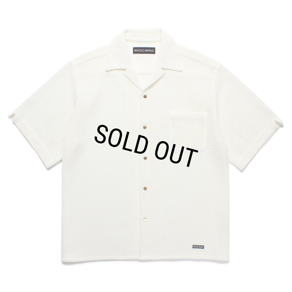 画像1: WACKO MARIA/SUMMER KNIT OPEN COLLAR SHIRT（WHITE）［サマーニットオープンカラーシャツ-25春夏］ (1)