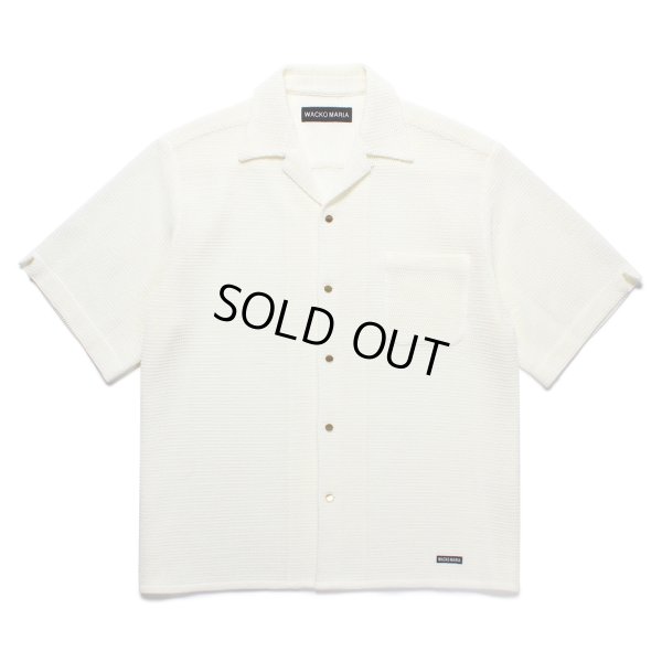 画像1: WACKO MARIA/SUMMER KNIT OPEN COLLAR SHIRT（WHITE）［サマーニットオープンカラーシャツ-25春夏］