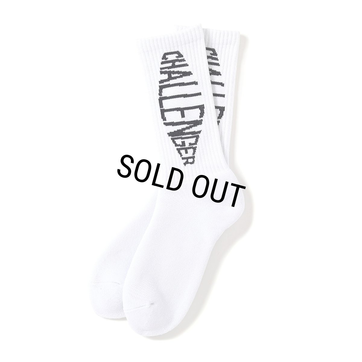 画像1: CHALLENGER/FISH LOGO SOCKS（WHITE）［フィッシュロゴソックス-25秋冬］ (1)