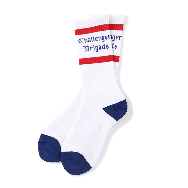 画像1: CHALLENGER/CLASSIC LOGO SOCKS（WHITE）［クラシックロゴソックス-25秋冬］