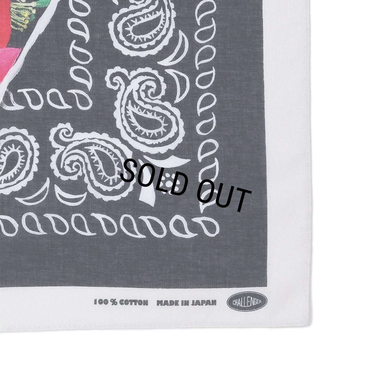 画像2: CHALLENGER/SASANQUA BANDANA（BLACK）［サザンカバンダナ-25秋冬］ (2)