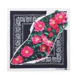 CHALLENGER/SASANQUA BANDANA（BLACK）［サザンカバンダナ-25秋冬］