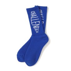 画像1: CHALLENGER/FISH LOGO SOCKS（BLUE）［フィッシュロゴソックス-25秋冬］ (1)