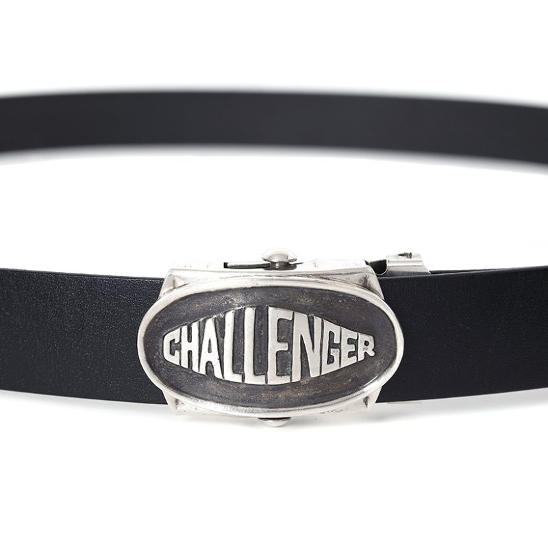 画像2: CHALLENGER/LOGO LEATHER BELT（BLACK）［ロゴレザーベルト-25秋冬］