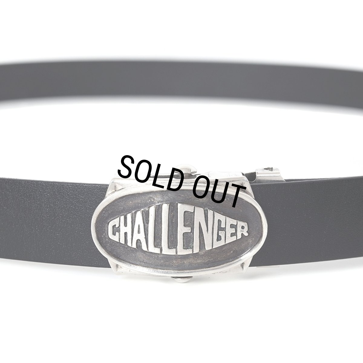 画像2: CHALLENGER/LOGO LEATHER BELT（BLACK）［ロゴレザーベルト-25秋冬］ (2)