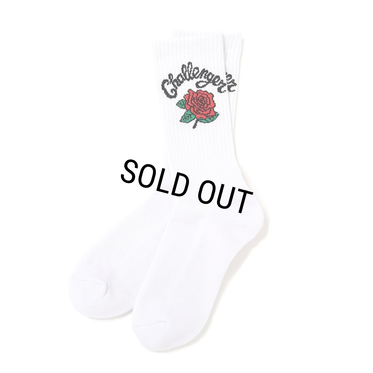 画像1: CHALLENGER/ROSE SOCKS（WHITE）［ローズソックス-25秋冬］ (1)