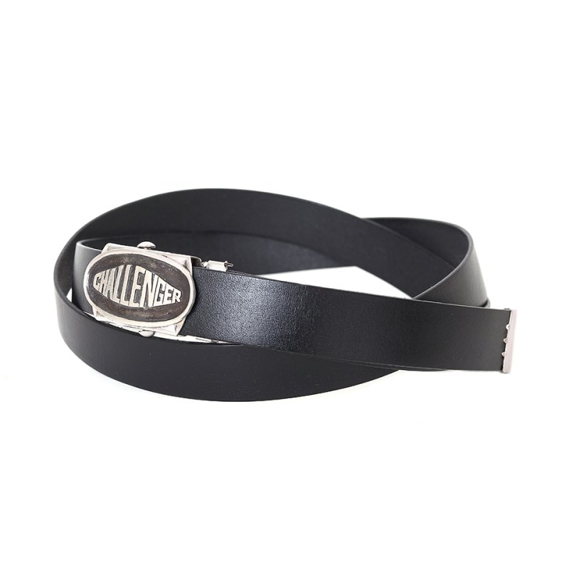 画像1: CHALLENGER/LOGO LEATHER BELT（BLACK）［ロゴレザーベルト-25秋冬］