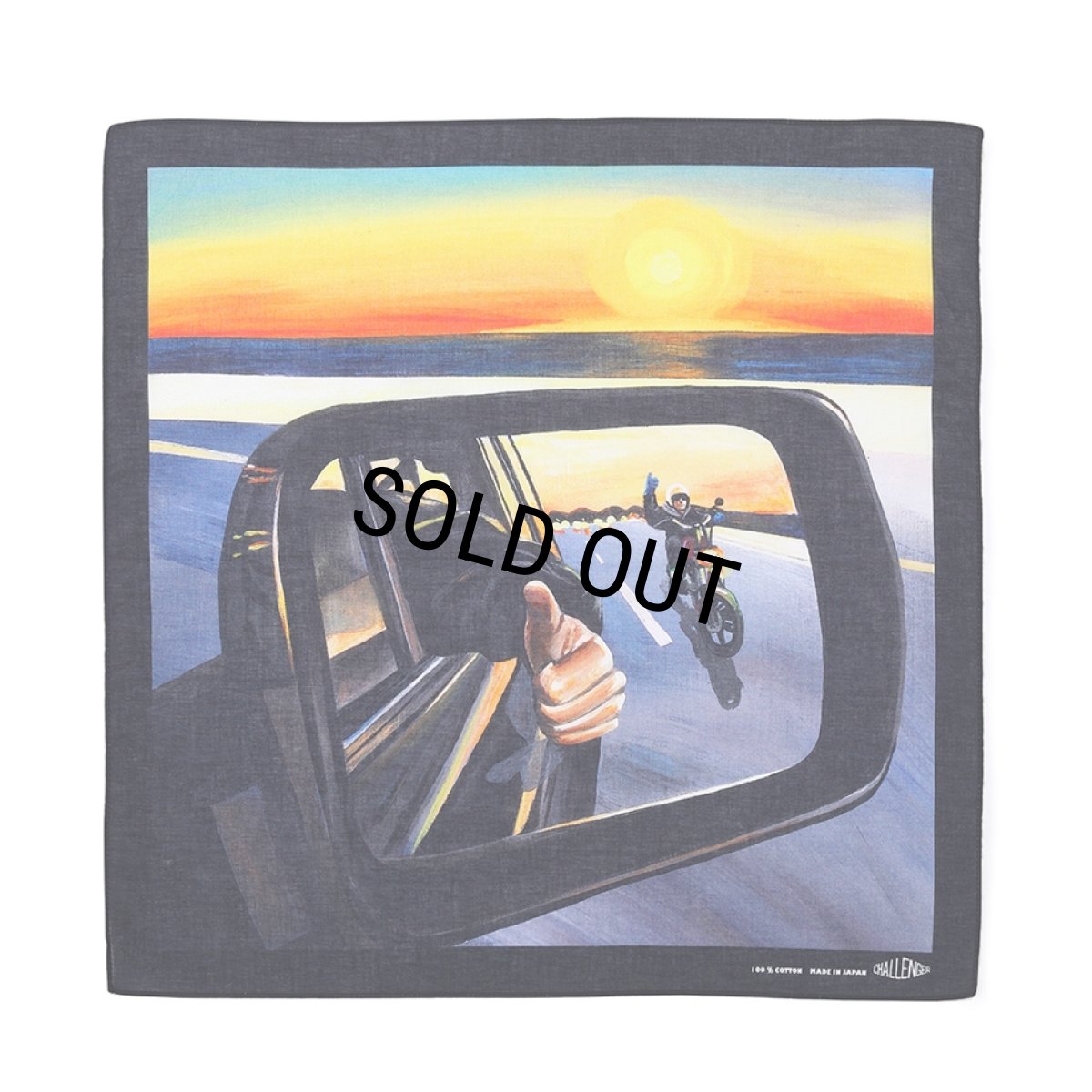 画像1: CHALLENGER/SUNSET DRIVE BANDANA（BLACK）［サンセットドライブバンダナ-25秋冬］ (1)