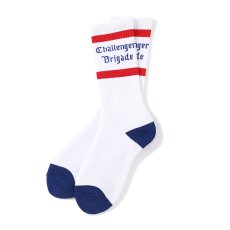 画像1: CHALLENGER/CLASSIC LOGO SOCKS（WHITE）［クラシックロゴソックス-25秋冬］ (1)