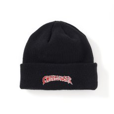画像1: CHALLENGER/CRASH LOGO KNIT CAP（BLACK）［クラッシュロゴニットキャップ-25秋冬］ (1)