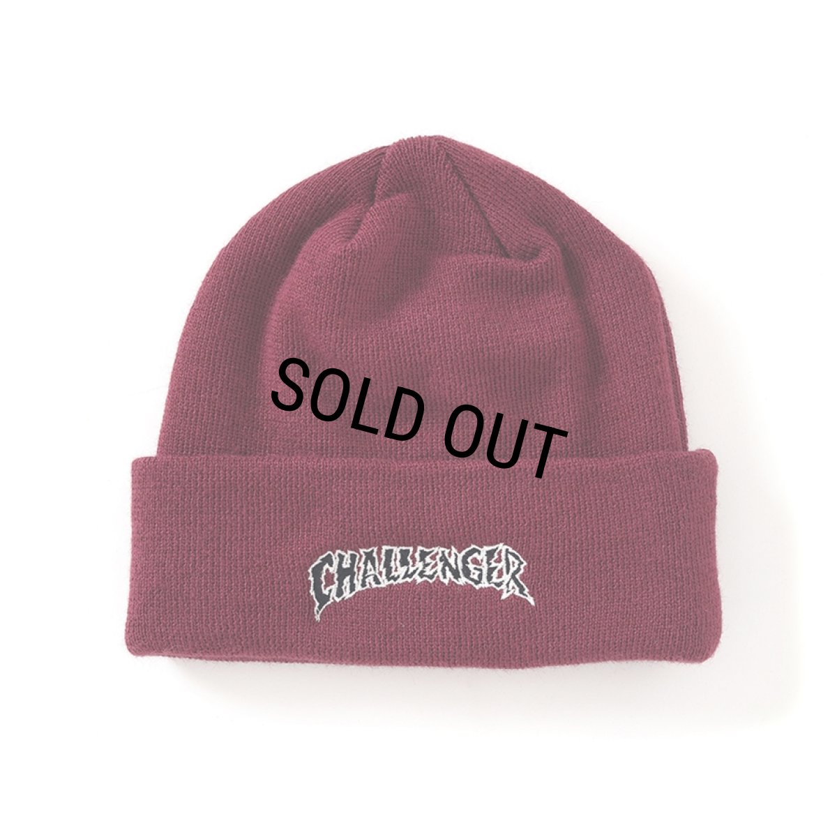 画像1: CHALLENGER/CRASH LOGO KNIT CAP（BURGUNDY）［クラッシュロゴニットキャップ-25秋冬］ (1)