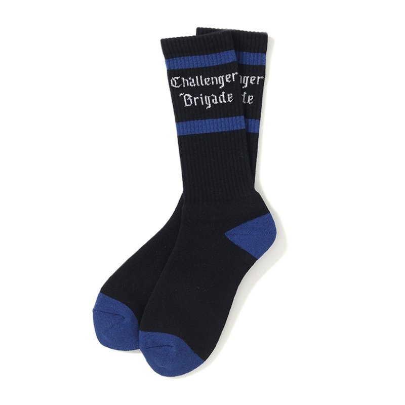 画像1: CHALLENGER/CLASSIC LOGO SOCKS（BLACK）［クラシックロゴソックス-25秋冬］