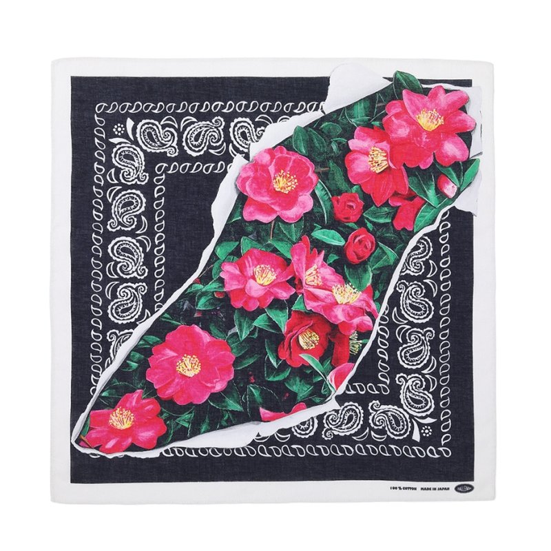 画像1: CHALLENGER/SASANQUA BANDANA（BLACK）［サザンカバンダナ-25秋冬］