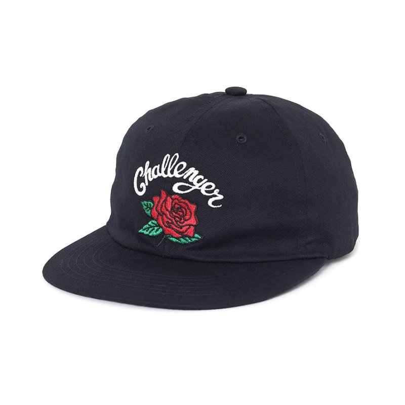 画像1: CHALLENGER/CLASSIC ROSE CAP（BLACK）［クラシックローズキャップ-25秋冬］