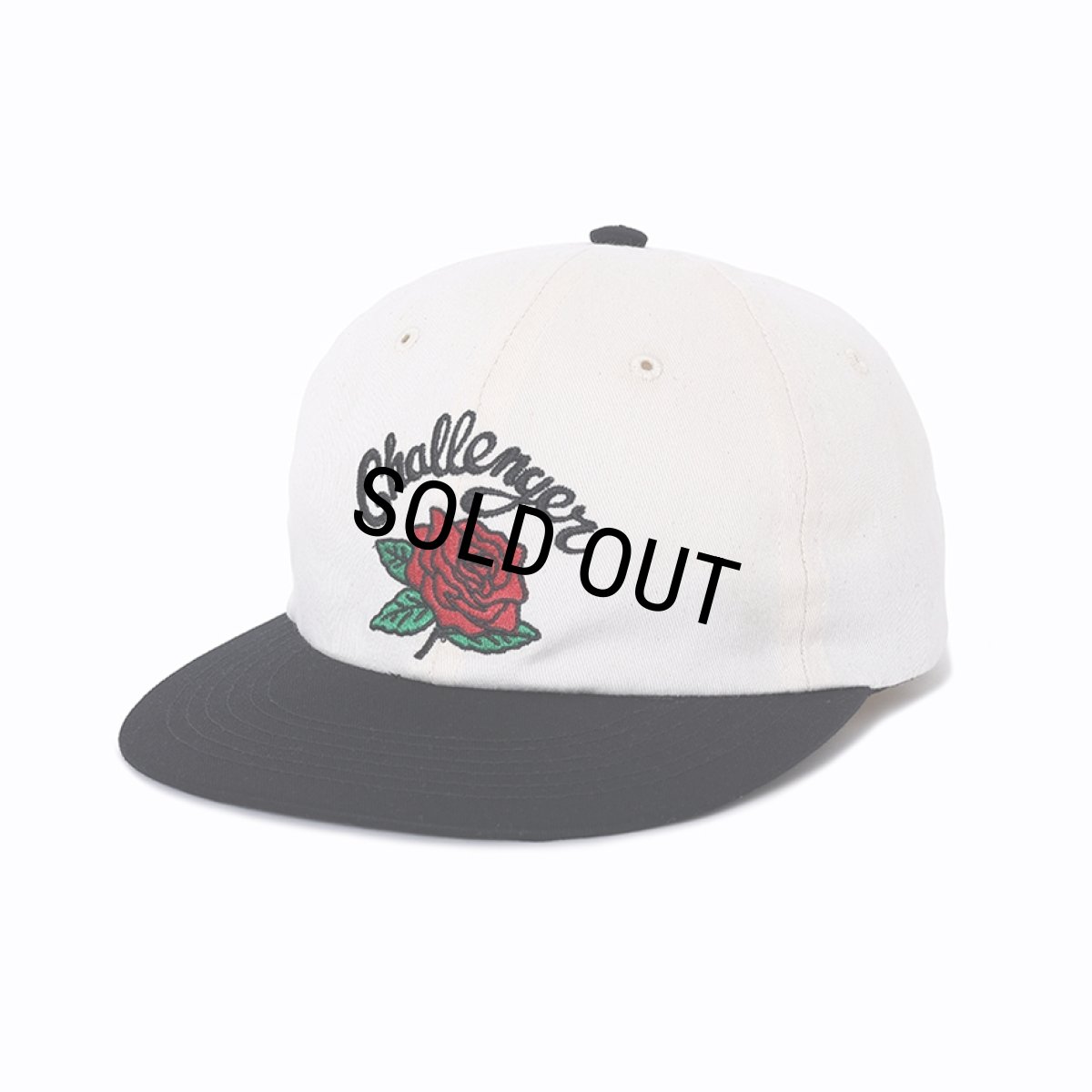画像1: CHALLENGER/CLASSIC ROSE CAP（WHITE/BLACK）［クラシックローズキャップ-25秋冬］ (1)