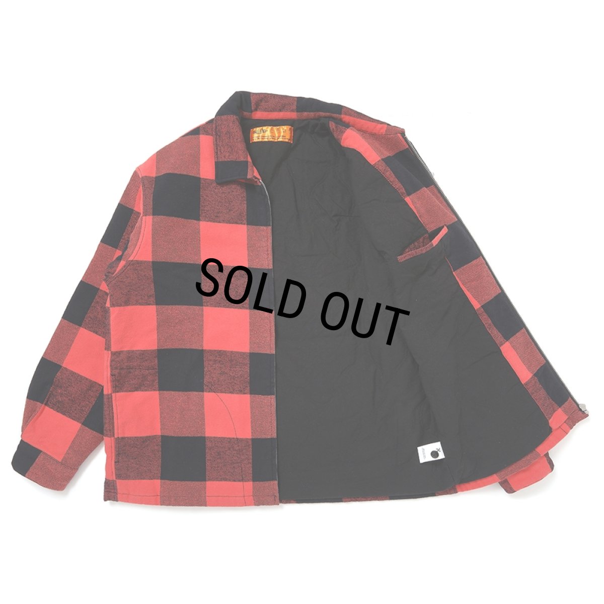 画像3: CHALLENGER/LINING ZIP UP SHIRT（ORANGE/BLACK）［ライニングジップアップシャツ-25秋冬］ (3)