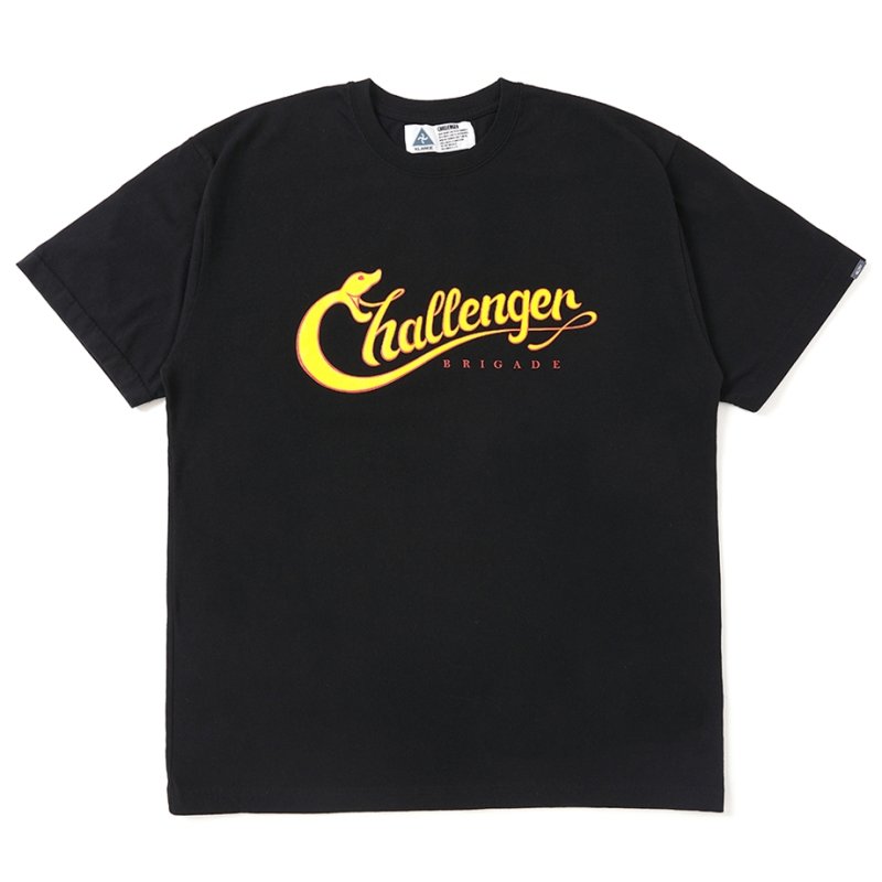 画像1: CHALLENGER/SNAKING TEE（BLACK）［スネーキングT-25秋冬］