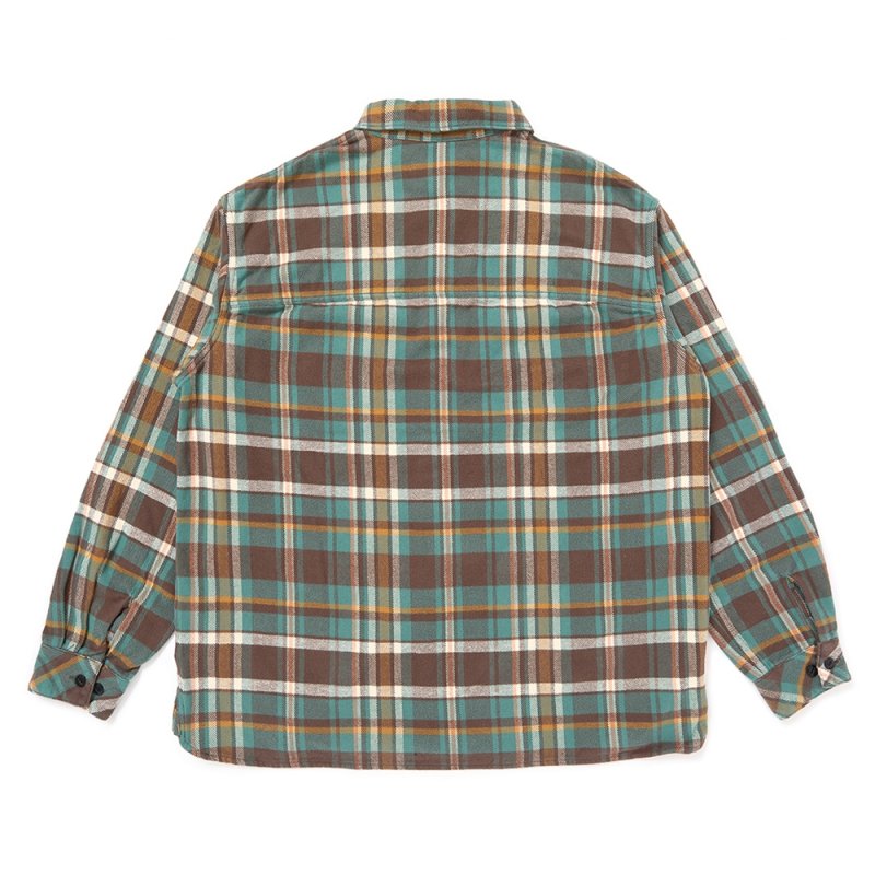 画像2: CHALLENGER/PLAID FLANNEL SHIRT（GREEN）［チェックフランネルシャツ-25秋冬］