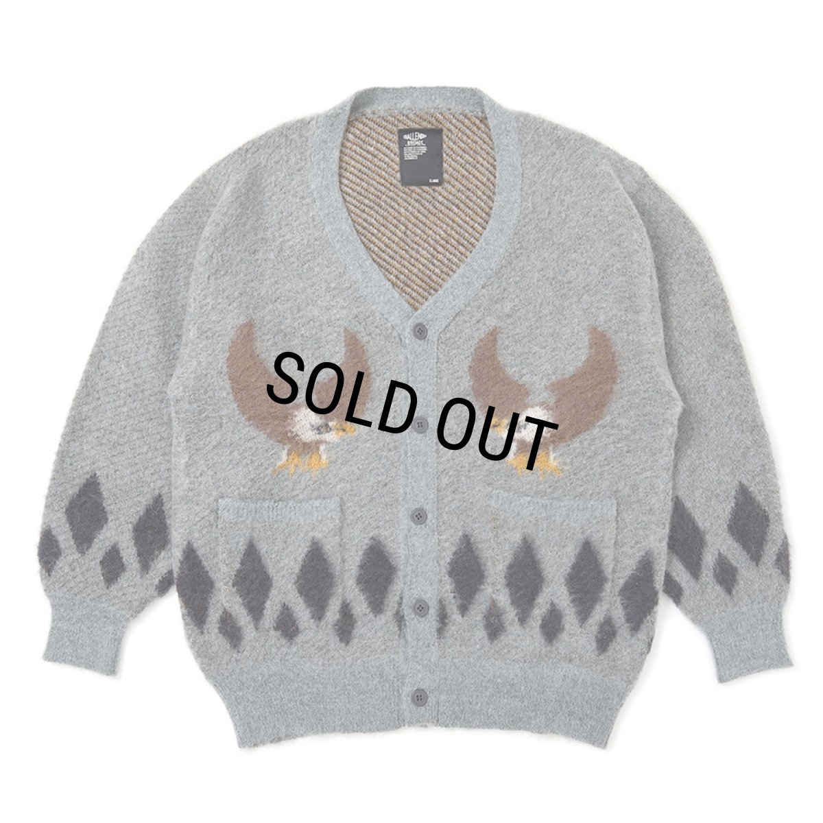 画像1: CHALLENGER/NATIVE EAGLE CARDIGAN（IVORY）［ネイティブイーグルモヘアカーディガン-25秋冬］ (1)