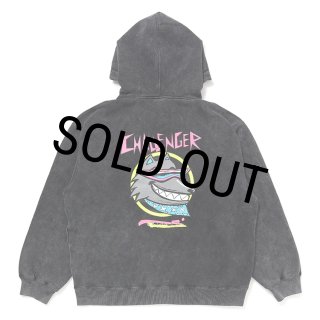CHALLENGER/NEON WOLF ZIP HOODIE（BLACK）［ネオンウルフジップ