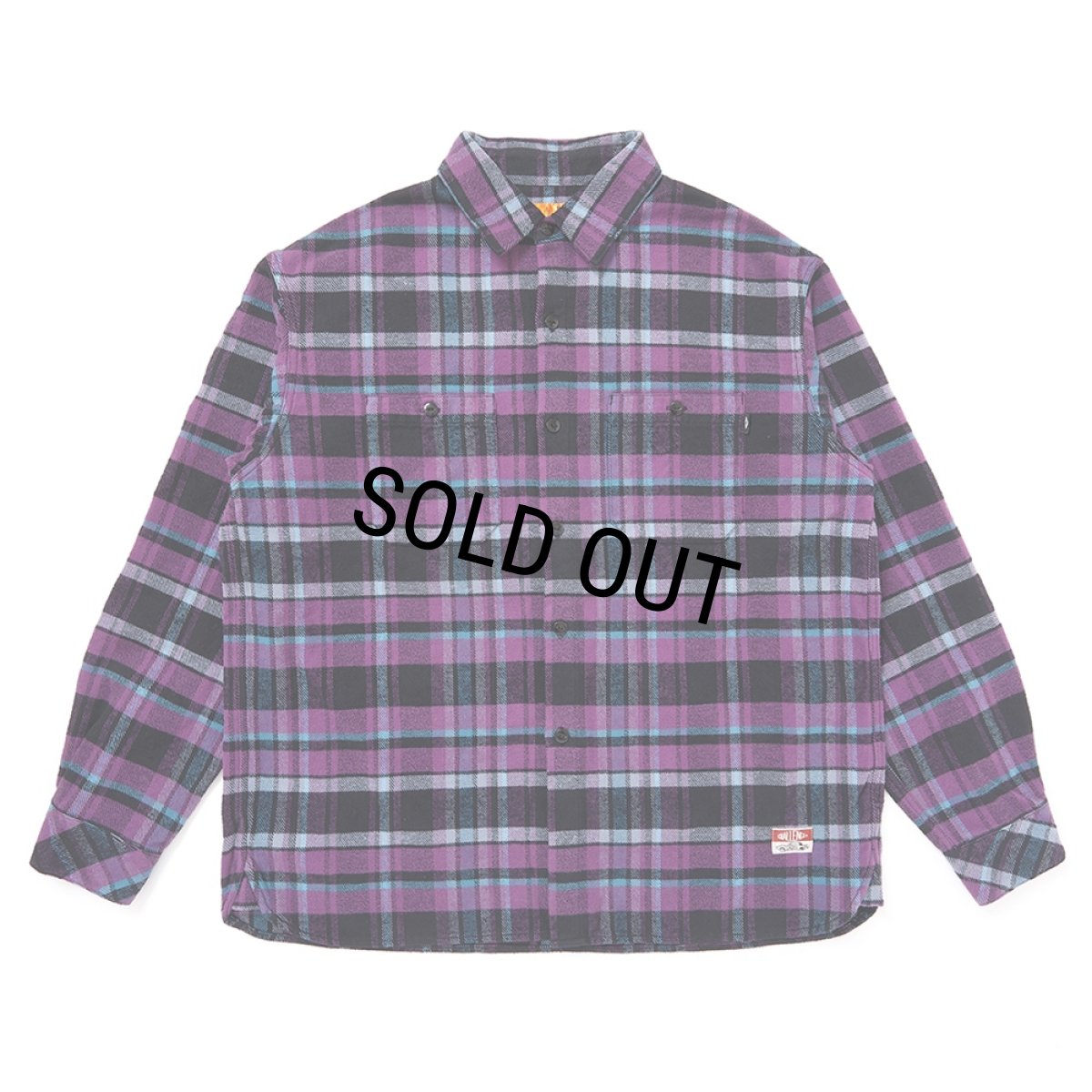 画像1: CHALLENGER/PLAID FLANNEL SHIRT（PURPLE）［チェックフランネルシャツ-25秋冬］ (1)