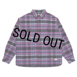 CHALLENGER/PLAID FLANNEL SHIRT（PURPLE）［チェックフランネルシャツ