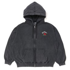 画像1: CHALLENGER/ROSE ZIP HOODIE（BLACK）［ローズジップフーディー-25秋冬］ (1)