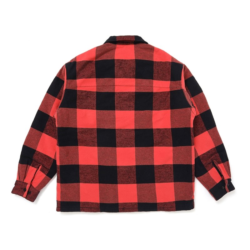 画像2: CHALLENGER/LINING ZIP UP SHIRT（ORANGE/BLACK）［ライニングジップアップシャツ-25秋冬］