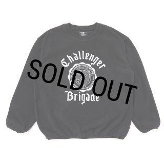 CHALLENGER/COLLEGE C/N FLEECE（BLACK）［カレッジクルーネック