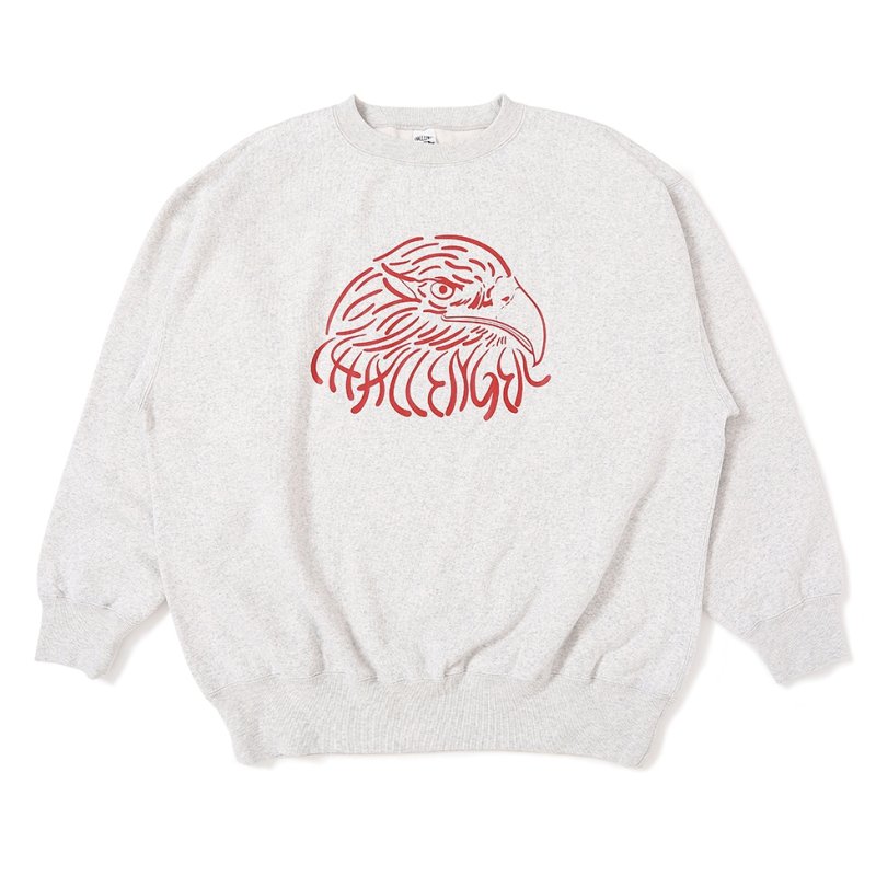 画像1: CHALLENGER/EAGLE C/N SWEAT（GRAY）［イーグルクルーネックスウェット-25秋冬］