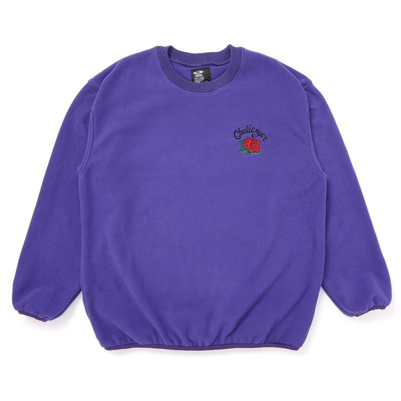 画像1: CHALLENGER/ROSE C/N FLEECE（PURPLE）［ローズクルーネックフリース-25秋冬］