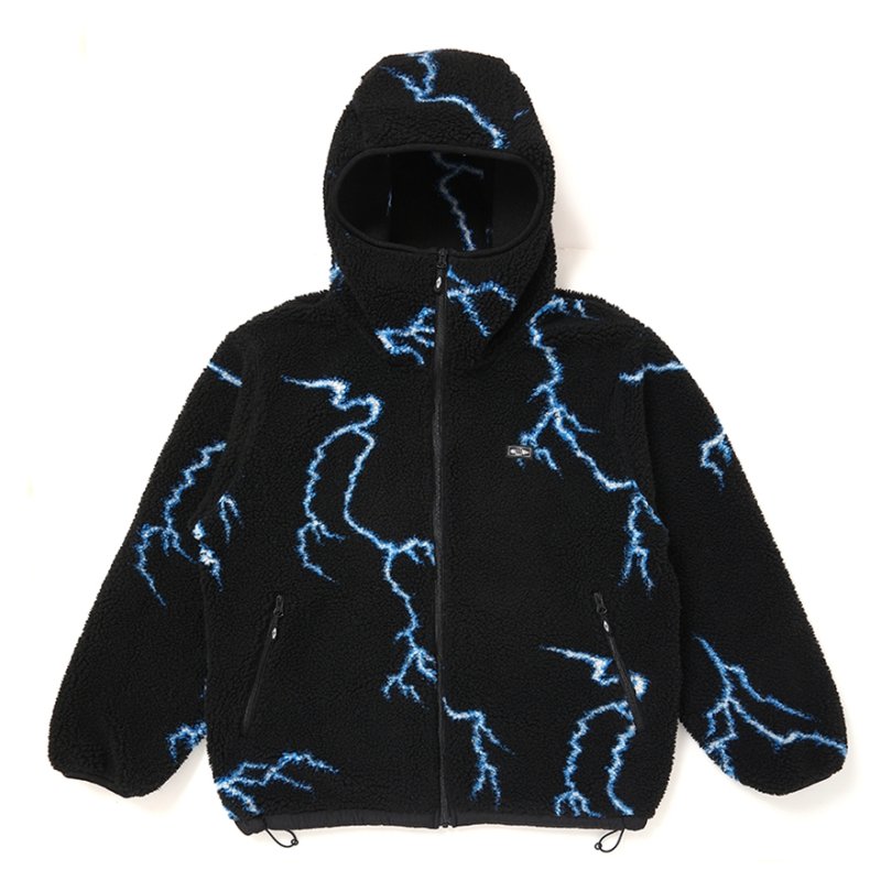 画像1: CHALLENGER/THUNDERBOLT BOA HOODIE（BLACK）［サンダーボルトボアフーディー-25秋冬］