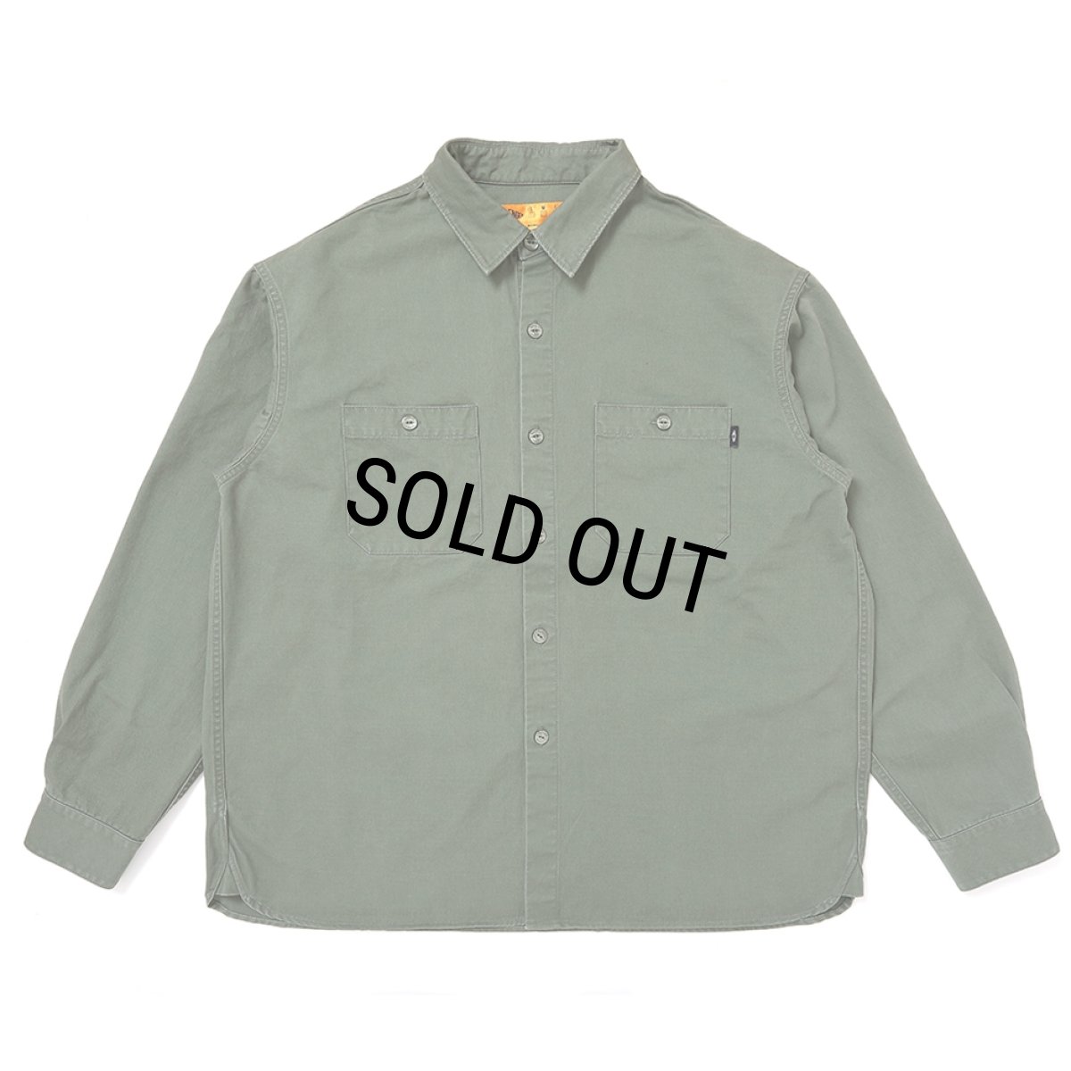 画像2: CHALLENGER/SNAKING LOGO WORK SHIRT（OLIVE）［スネーキングロゴワークシャツ-25秋冬］ (2)