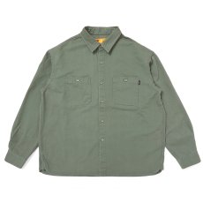 画像2: CHALLENGER/SNAKING LOGO WORK SHIRT（OLIVE）［スネーキングロゴワークシャツ-25秋冬］ (2)