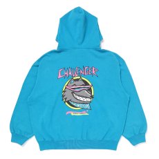 画像1: CHALLENGER/NEON WOLF ZIP HOODIE（TURQUOISE）［ネオンウルフジップフーディー-25秋冬］ (1)