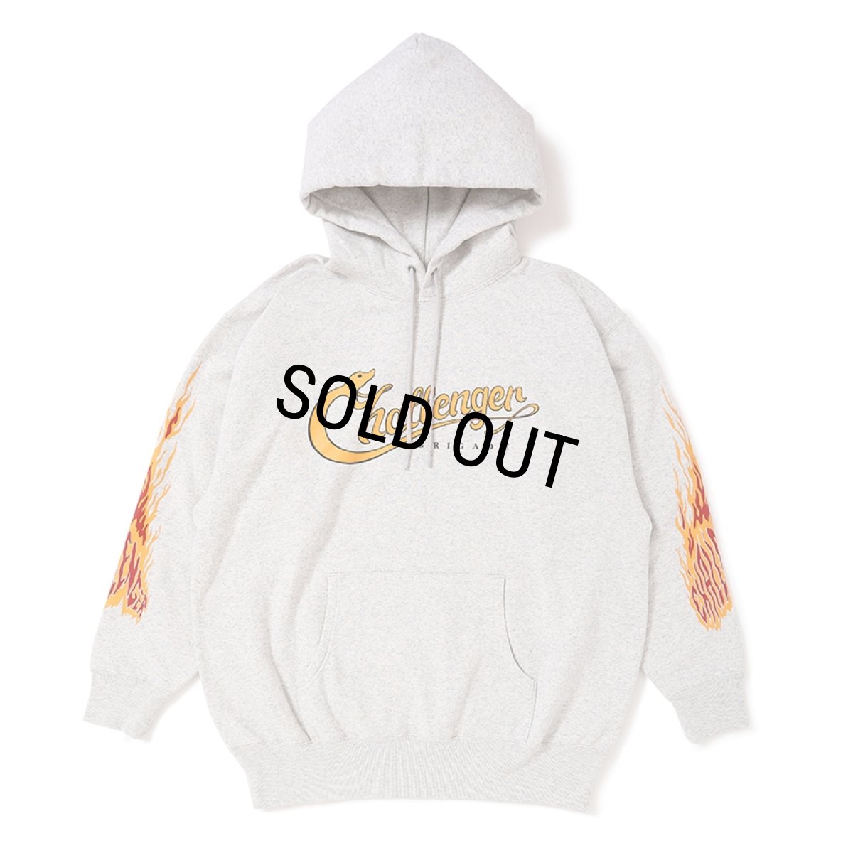 画像1: CHALLENGER/SNAKING LOGO HOODIE（GRAY）［スネーキングロゴフーディー-25秋冬］ (1)