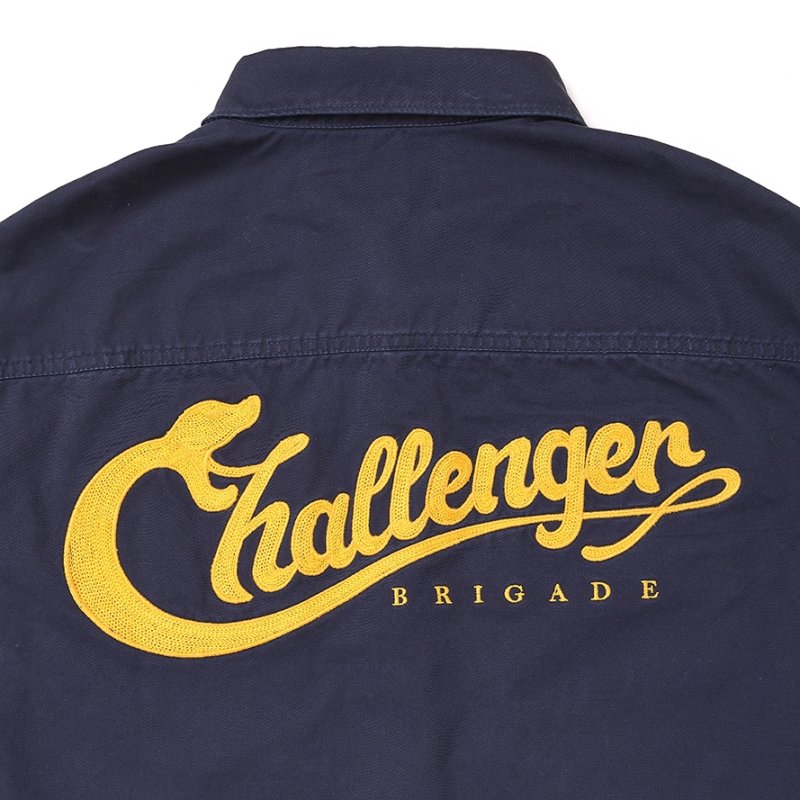 画像3: CHALLENGER/SNAKING LOGO WORK SHIRT（NAVY）［スネーキングロゴワークシャツ-25秋冬］
