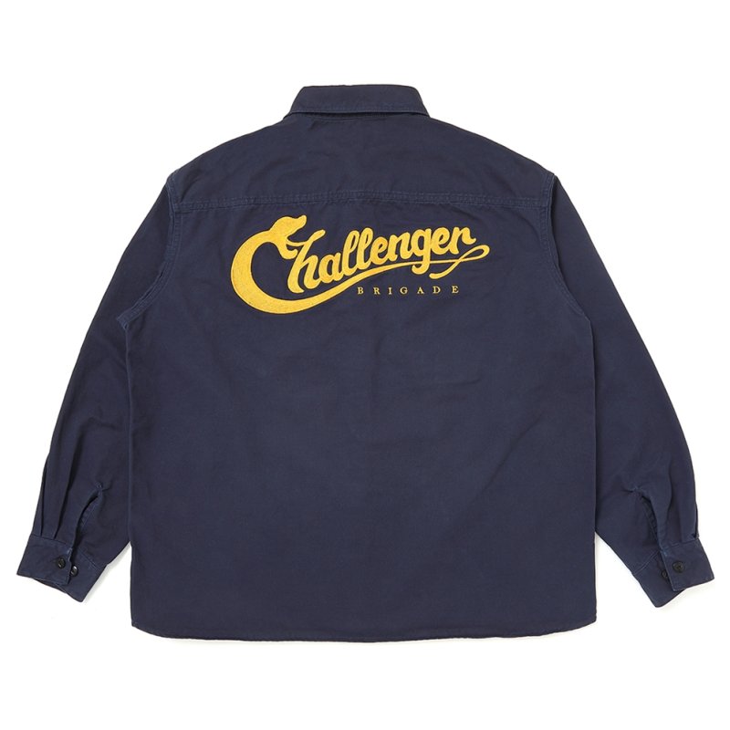画像2: CHALLENGER/SNAKING LOGO WORK SHIRT（NAVY）［スネーキングロゴワークシャツ-25秋冬］