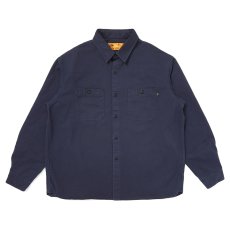 画像2: CHALLENGER/SNAKING LOGO WORK SHIRT（NAVY）［スネーキングロゴワークシャツ-25秋冬］ (2)