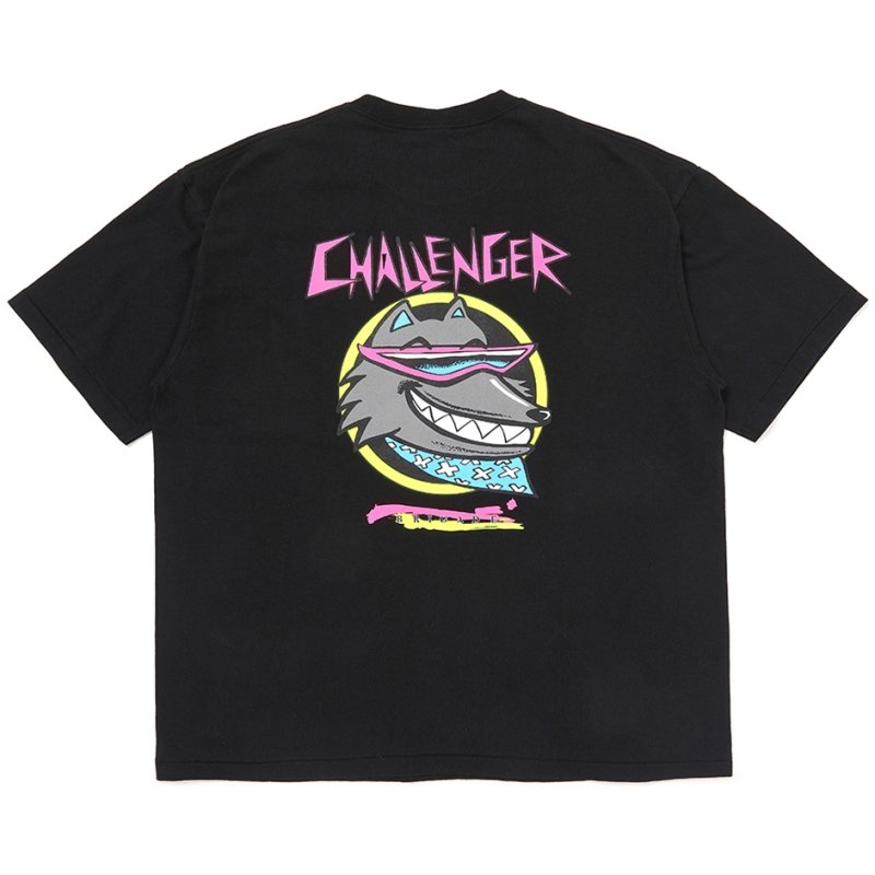 画像2: CHALLENGER/NEON WOLF TEE（BLACK）［ネオンウルフT-25秋冬］