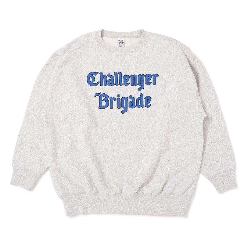画像1: CHALLENGER/CLASSIC LOGO C/N SWEAT（GRAY）［クラシックロゴクルーネックスウェット-25秋冬］