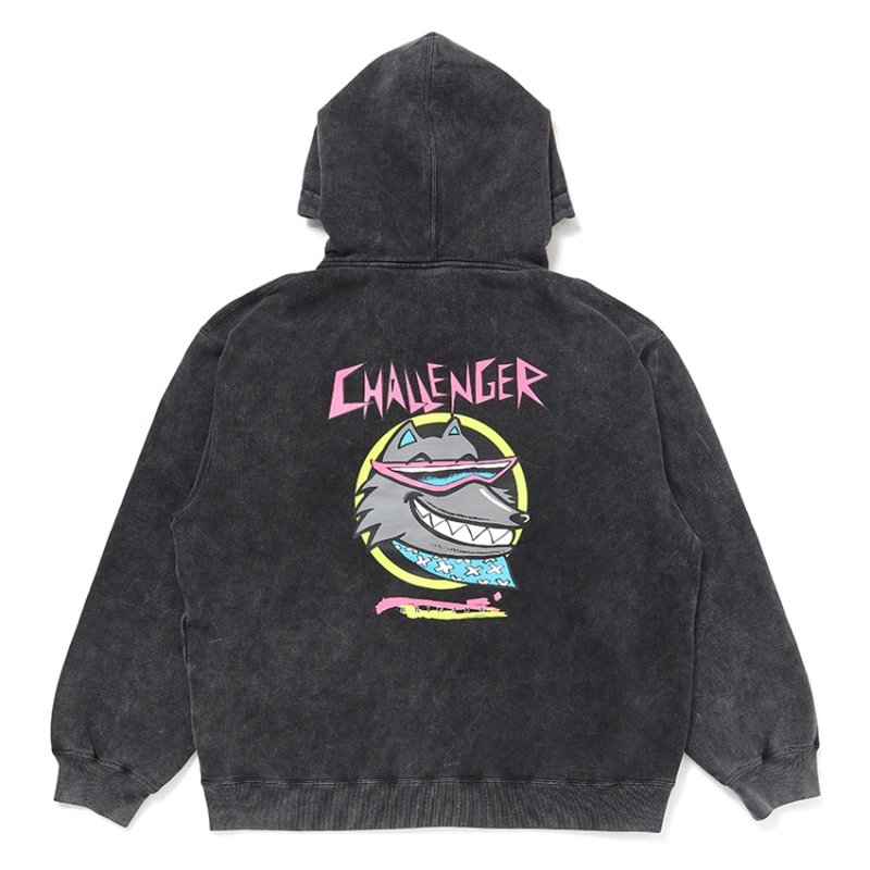 画像2: CHALLENGER/NEON WOLF ZIP HOODIE（BLACK）［ネオンウルフジップフーディー-25秋冬］