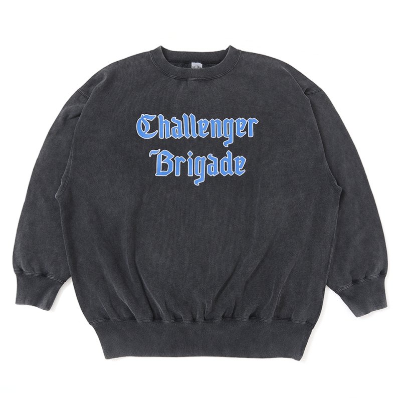 画像1: CHALLENGER/CLASSIC LOGO C/N SWEAT（BLACK）［クラシックロゴクルーネックスウェット-25秋冬］