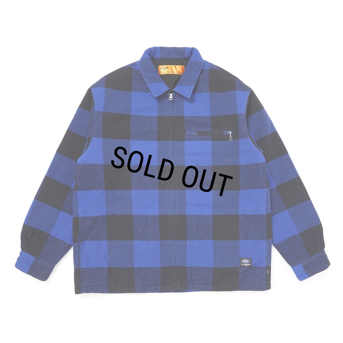 画像1: CHALLENGER/LINING ZIP UP SHIRT（BLUE/BLACK）［ライニングジップアップシャツ-25秋冬］ (1)