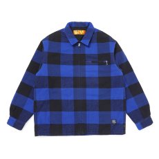 画像1: CHALLENGER/LINING ZIP UP SHIRT（BLUE/BLACK）［ライニングジップアップシャツ-25秋冬］ (1)