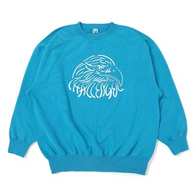 画像1: CHALLENGER/EAGLE C/N SWEAT（TURQUOISE）［イーグルクルーネックスウェット-25秋冬］