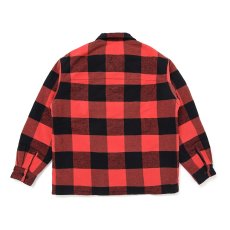 画像2: CHALLENGER/LINING ZIP UP SHIRT（ORANGE/BLACK）［ライニングジップアップシャツ-25秋冬］ (2)